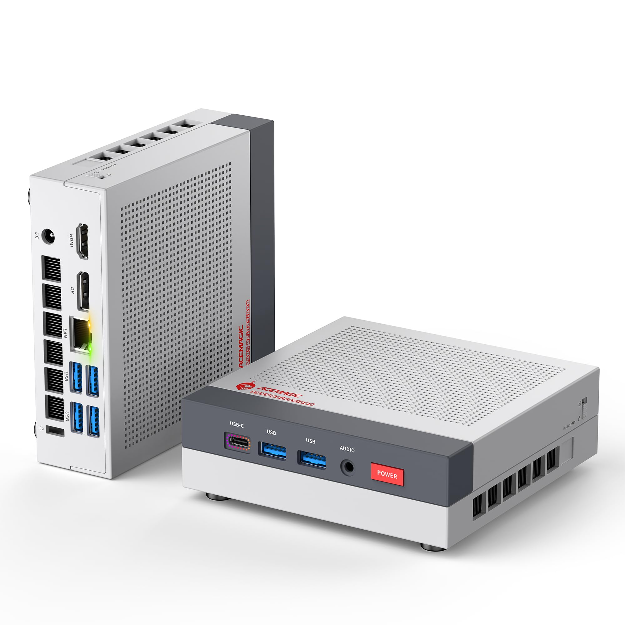 ACEMAGIC Mini PC retrò X3 Ryzen 7 H 255, 16 GB LPDDR5 1 TB NVME SSD mini computer con GPU AMD Radeon 780M, Windows 11 Pro/PCIe4.0/USB4 Type-C/BT5.2/WiFi6E/4K Small Desktop per Business Office Home 54W
