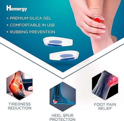 Miniatura 2 de Talones de silicona de gel, 3 pares de elevadores de talón para tendinitis de Aquiles, insertos de cuña para fascitis plantar, talón dolorido,