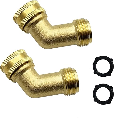 Conector de codo de manguera de jardín de 45 grados, accesorios de tubería de latón macizo, adaptador de conexión giratoria rápida, apto para GHT de