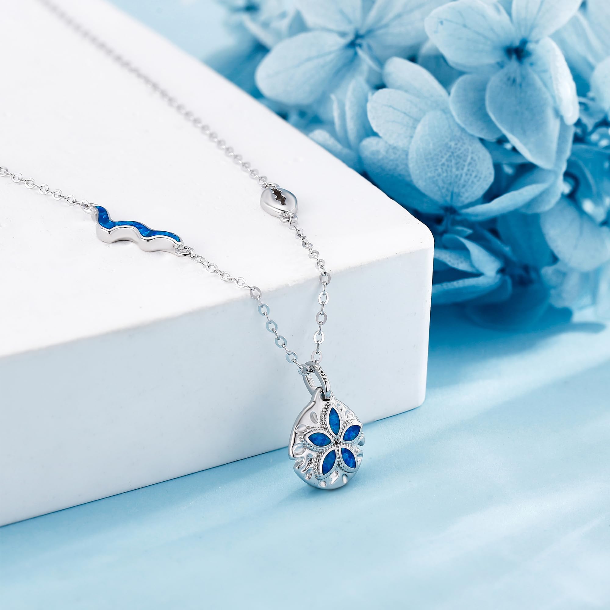 Ocean Jewellery - Collar de plata de ley con colgante de estrella de mar, cangrejo ermitaño, medusas, dólar de arena, regalo para mujer