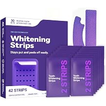 Purple Teeth Whitening Strips42 Strips Enamel Safe for Sensitive Tooth, Purple Whitening Strips, Removes Yellow Stains & Bad Breath for a Brighter Smile