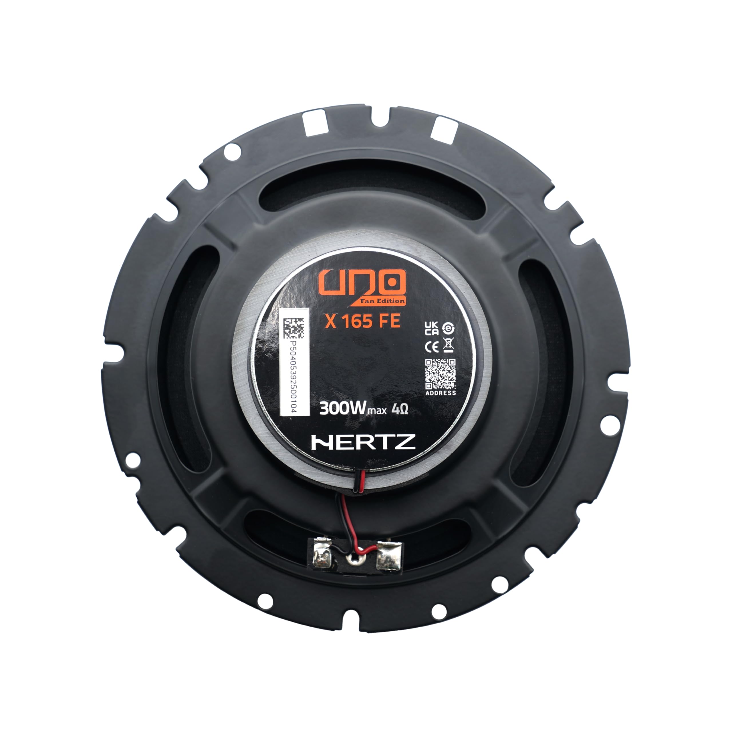 Hertz X 165 Fan Edition - Altavoz coaxial de 2 vías de 165/170 mm, Pico de 200 W, 50 W RMS, 4 ohmios, Cono de Papel de Prensa Repelente al Agua, Tweeter Pei de 24 mm, fácil instalación