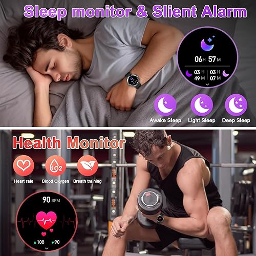 Miniatura 3 de zhizhi Reloj inteligente para hombre, rastreador de ejercicio: relojes inteligentes para teléfonos Android, iPhone, Bluetooth, impermeable, hacer