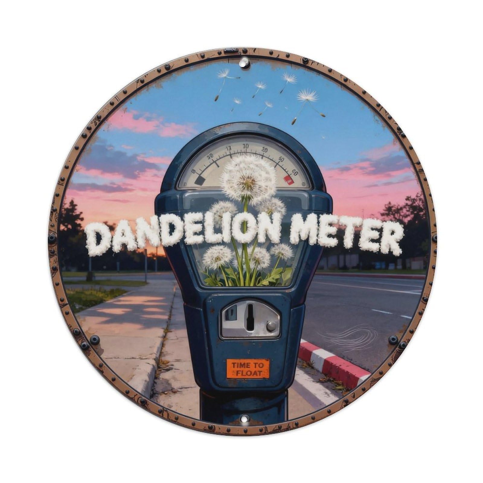 Dandelion Meter Sign Metal Tin Sign Plaque