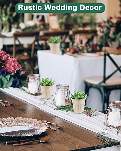 Miniatura 5 de vensovo Macetas rústicas de metal dorado de 6 pulgadas, 6 macetas galvanizadas con orificio de drenaje y tapón de goma, macetas de metal