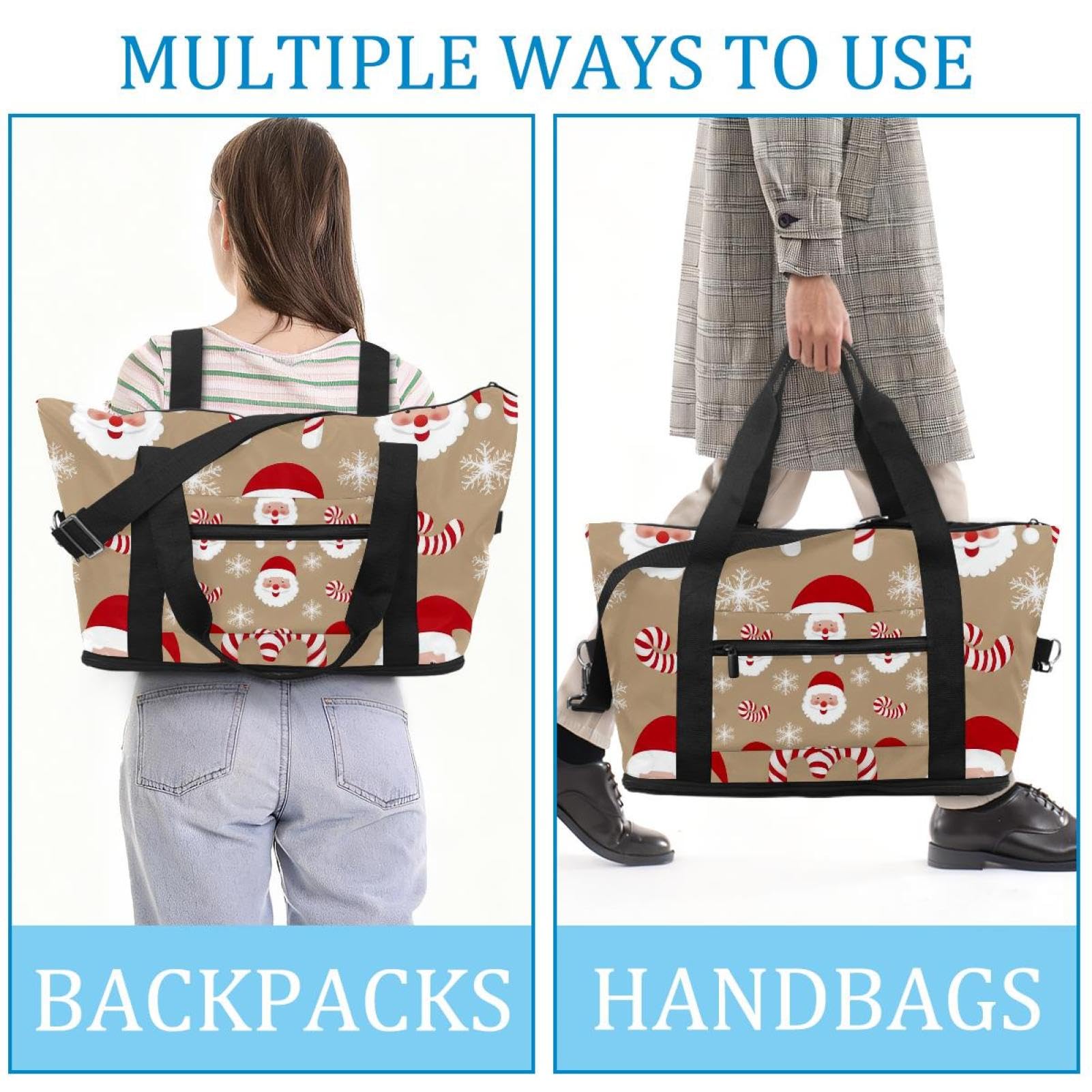 Reisetasche, Weihnachtsmann, erweiterbar, Wochenende, Übernachtung, wasserdicht, Sport, Fitnessstudio, Krankenhaustasche, Mehrfarbig 4, Eine Größe, Reisetasche