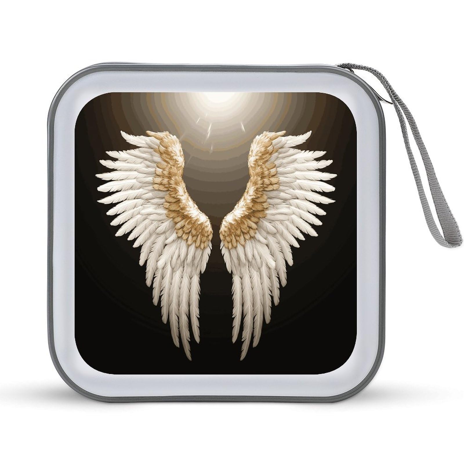 VstaDank Angel Wing DVD Case With Zipper Portable CD Case Hardshell DVD VCD Binder Storage Box EVA Protective Blu-ray Wallet 40 Capacity CD Wallet Movie Music Media Disc Wallets