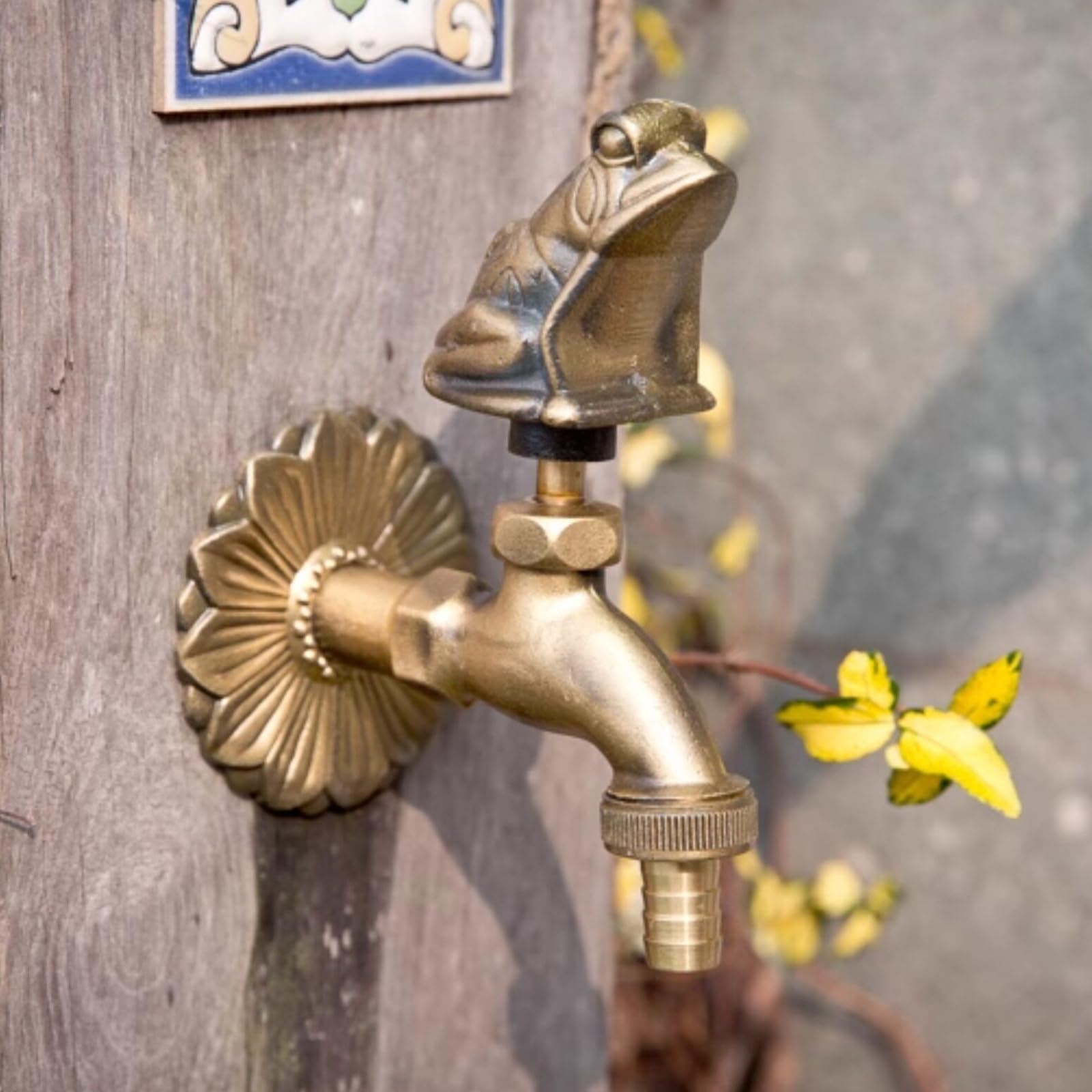 Robinet Exterieur Animaux G1/2" Robinet Exterieur Jardin Mural Eau Froide Uniquement Trou Unique Poignée Unique,Rétro E