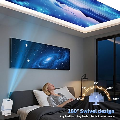 Miniatura 3 de Dess Proyector de Halloween, mini proyector, projecor portátil al aire libre puede ser alimentado por banco de energía, proyector inteligente con