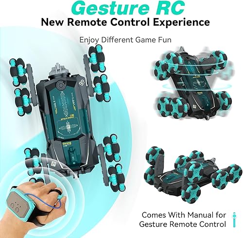 Miniatura 5 de 8WD - Auto de acrobacias a control remoto controlado a mano, detección de gestos con control remoto para niños de 8 a 13 años, juguetes de escalada