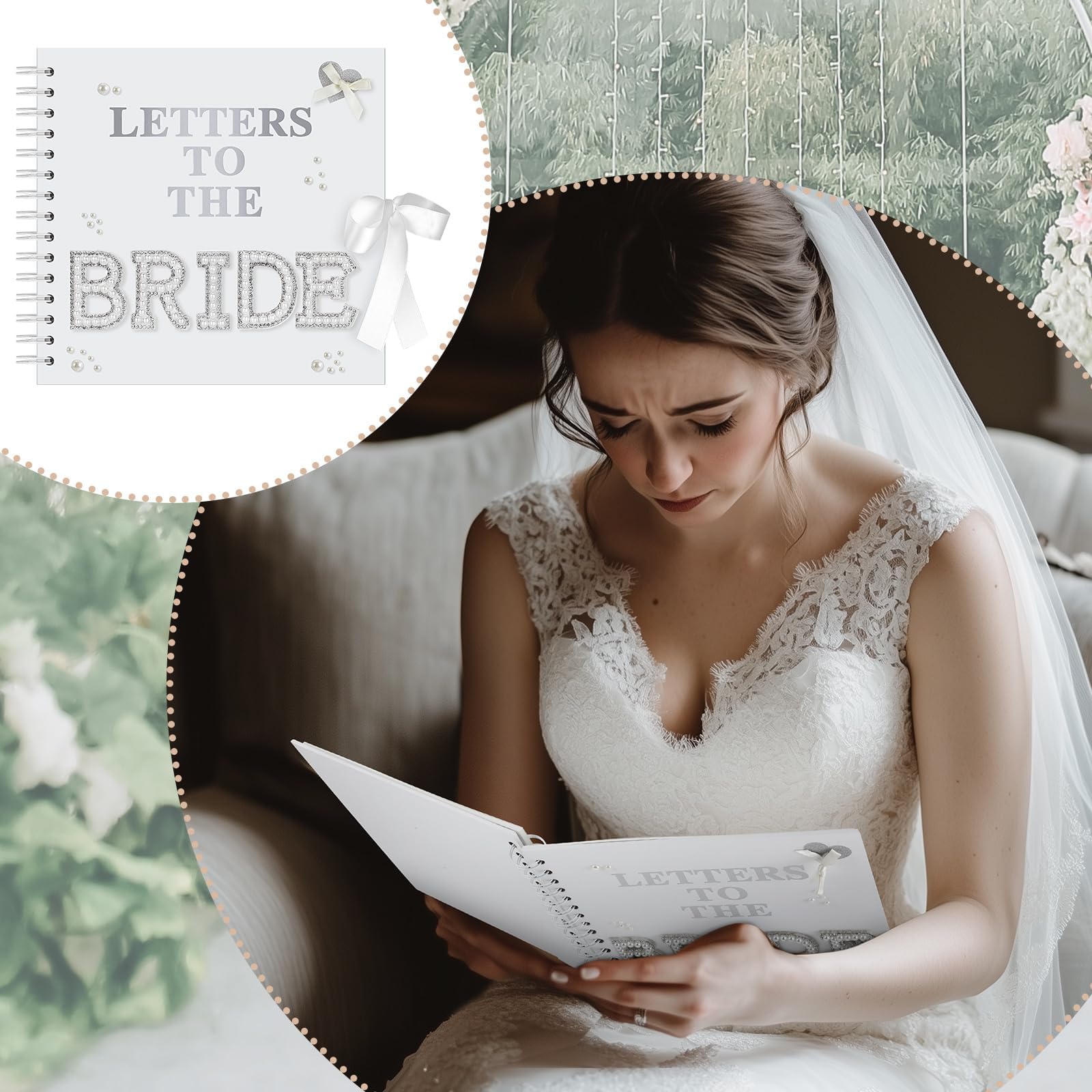 Album Fotografico Fai da Te Matrimonio, 21x21cm Scrapbook Letters to The Bride, Album Fotografico Personalizzabile Scrapbook, Fotolibro Personalizzabile Guest Book per Addio al Nubilato e Nozze