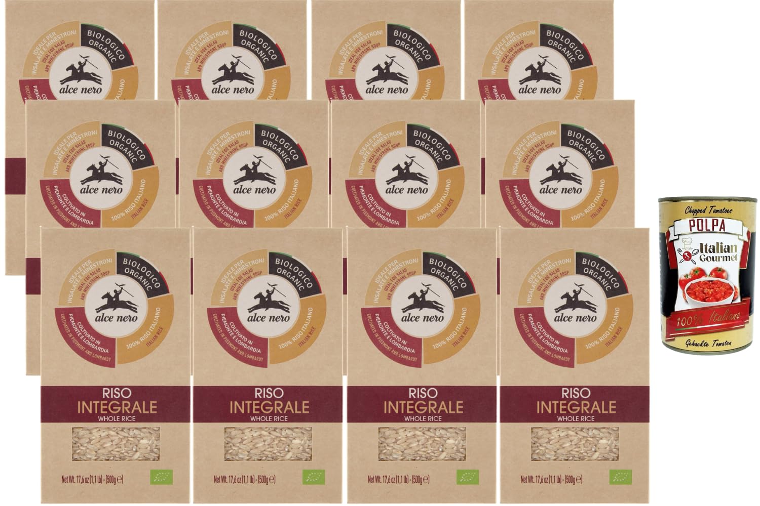 Italian Gourmet Riso integrale Vollkornreis 12x500g mit Polpa Vorratspack