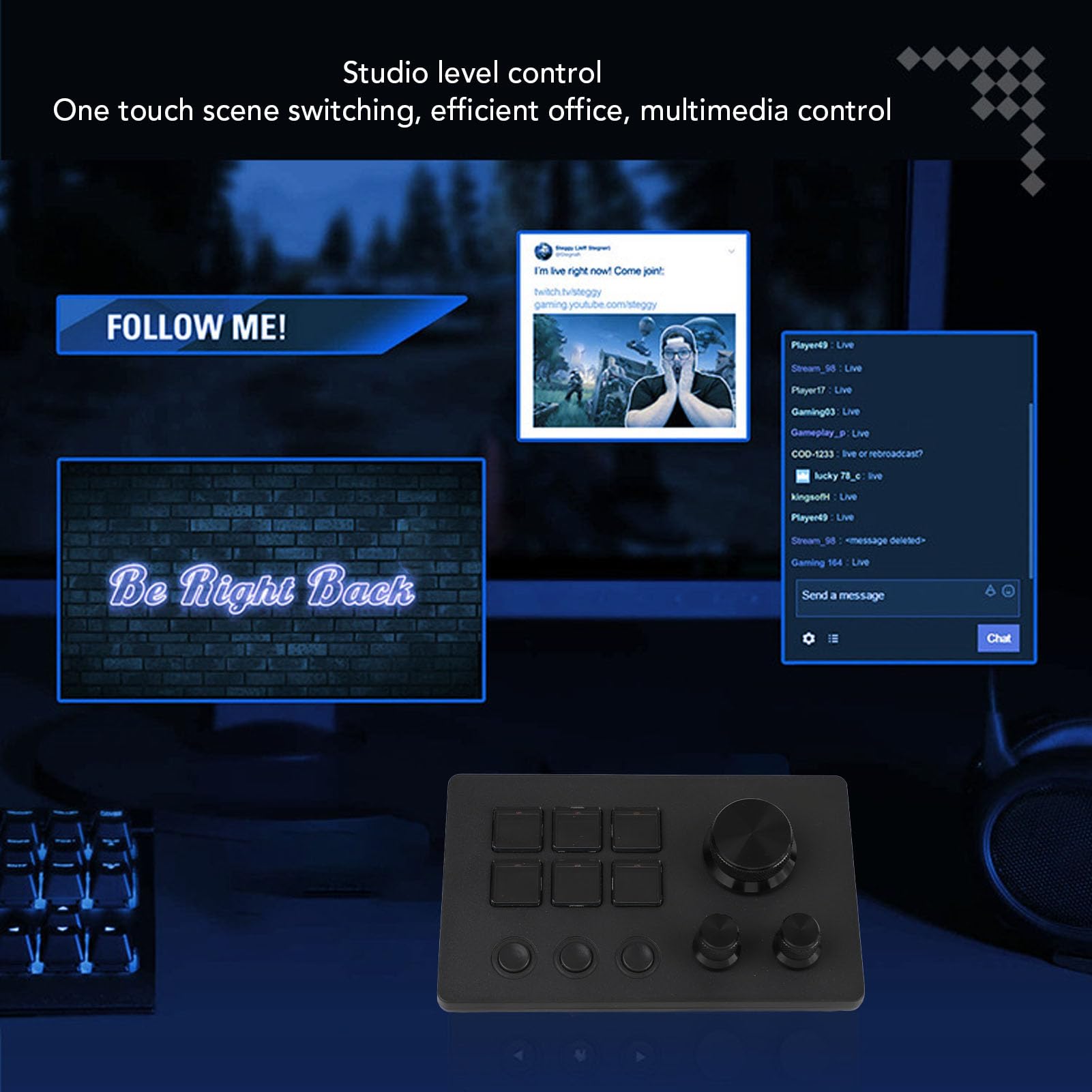 Studiodeck mit Knöpfen, Stream-Controller-Triggeraktionen in Apps-Software für OBS für Twitch für YouTube, Benutzerdefinierte Konsole für Foto- und Videobearbeitung,