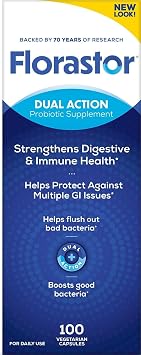 Florastor Probiotic for Digestive and Immune Health, 100 Capsules