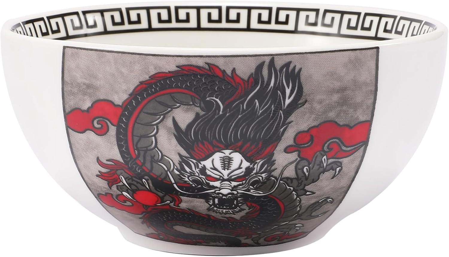 Hagary Dragon Rice Bowl Ceramic Bowl Japanese Korean Soup Bowl Pasta Salad Dessert Small Serving Bowl Housewarming Wedding Gifts Designed in Korea (No chopsticks) (Black, 10 oz – 1pc)