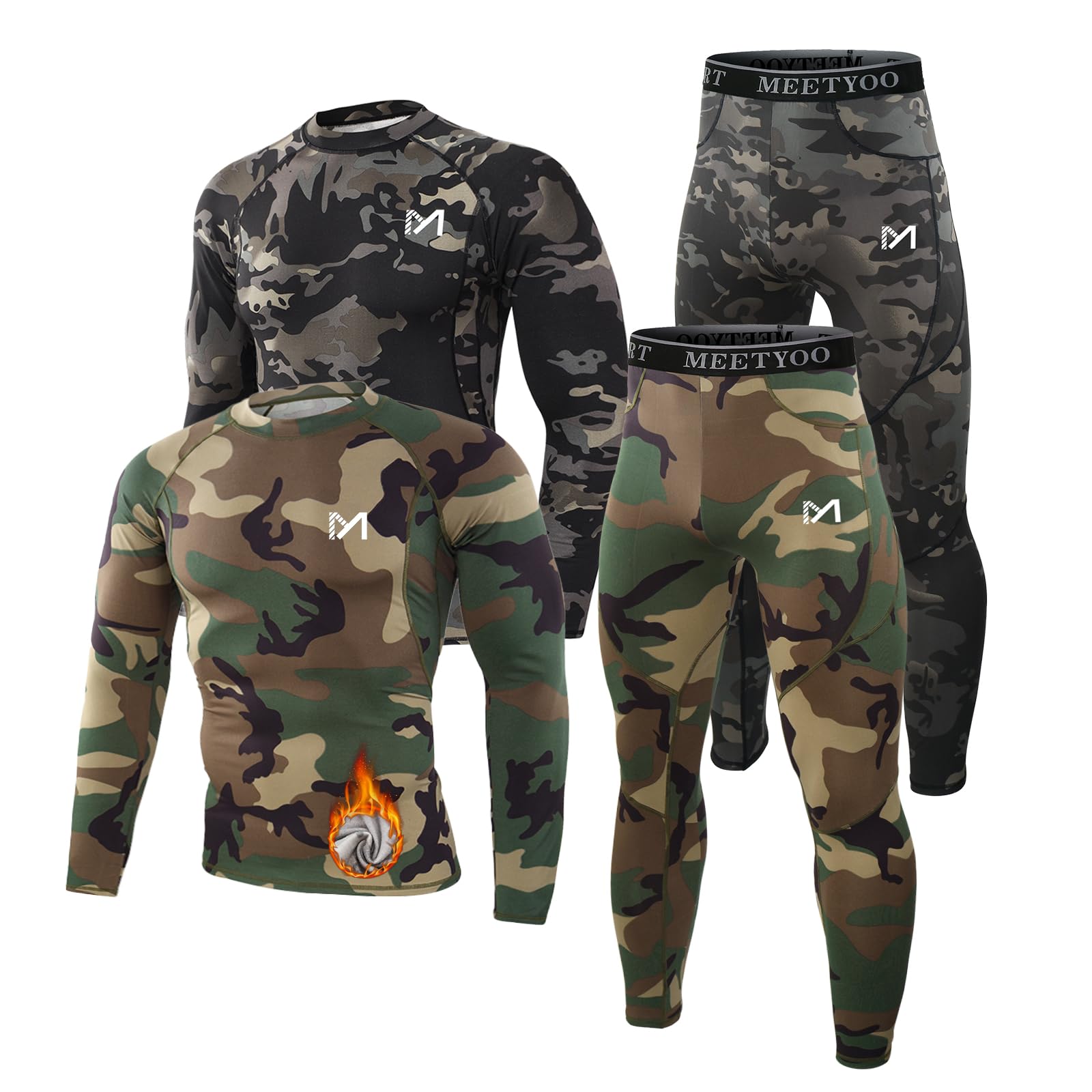 MEETYOO Thermal Underwear for Men 2 Sets