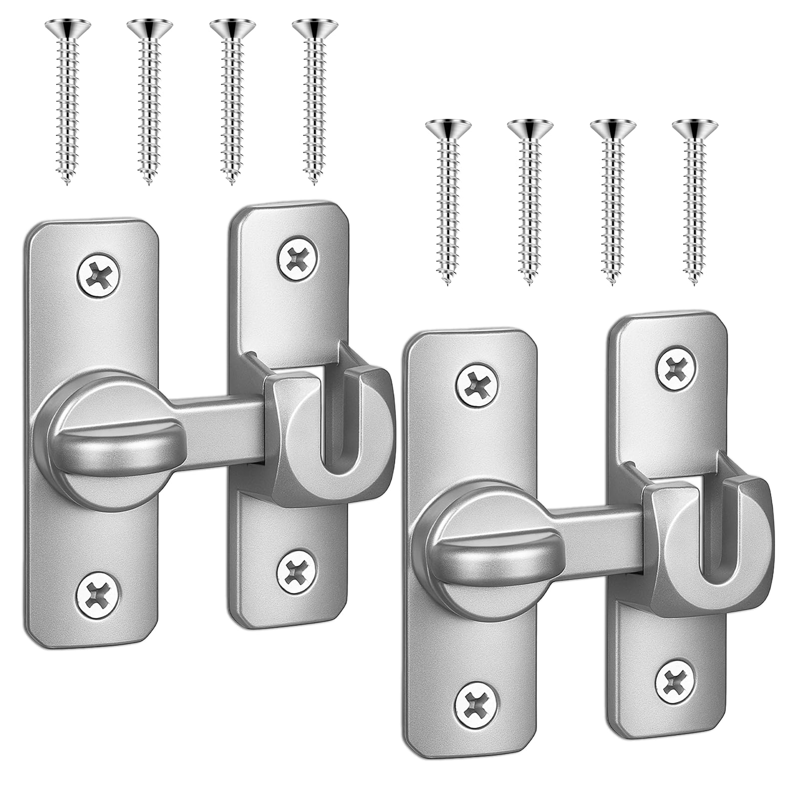 2 pack 90/180 degree barn door lock,small flip gate latches hardware,flips latch lock,heavy duty security sliding gate locks for gates barn garage garden fence shed window cabinet