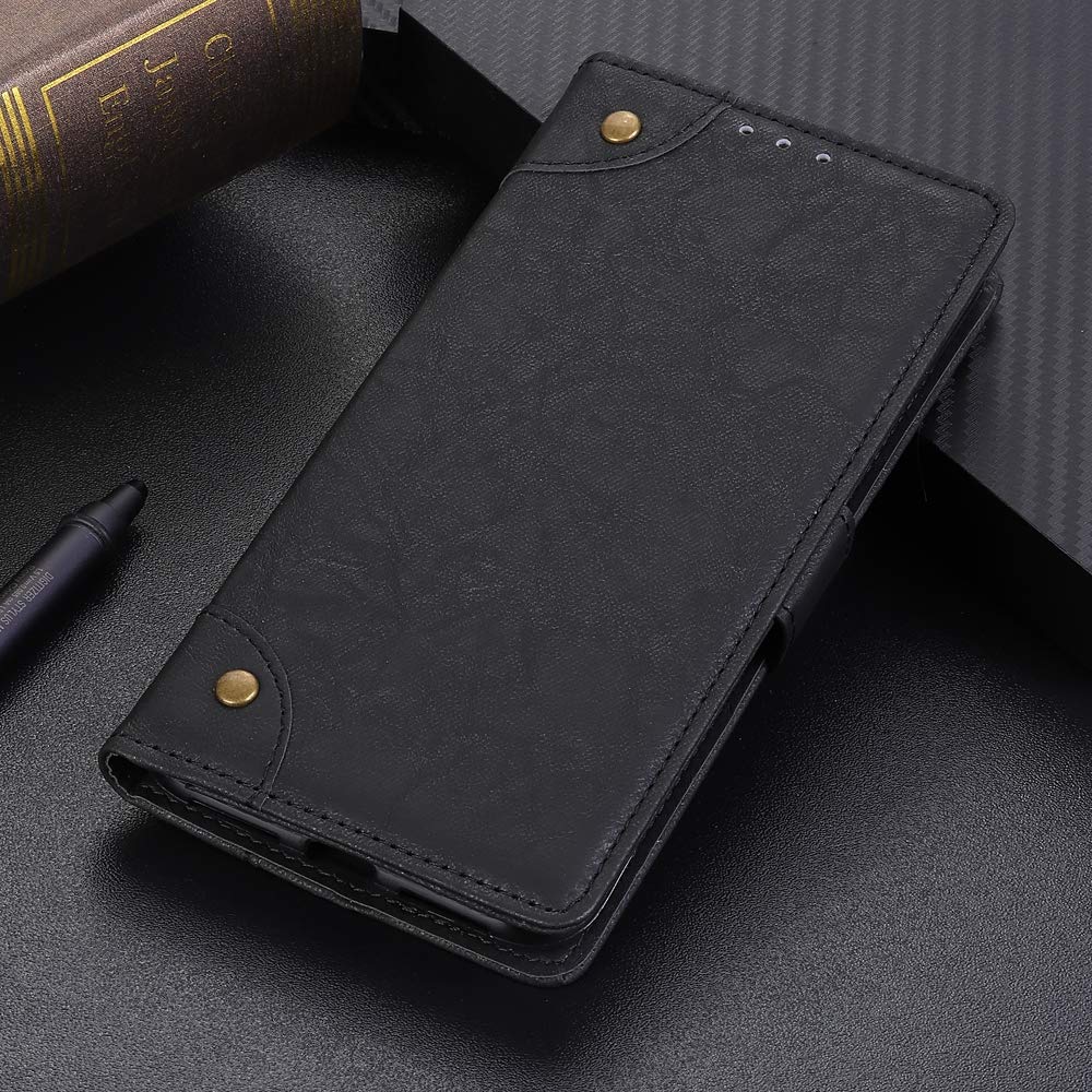 Allcecase for Copper Buckle Retro Crazy Horse Texture Horizontal Flip Leather Case for Huawei P Smart+ 2019 / Honor 10i, with Holder & Card Slots & Wallet(Black) (Color : Black)