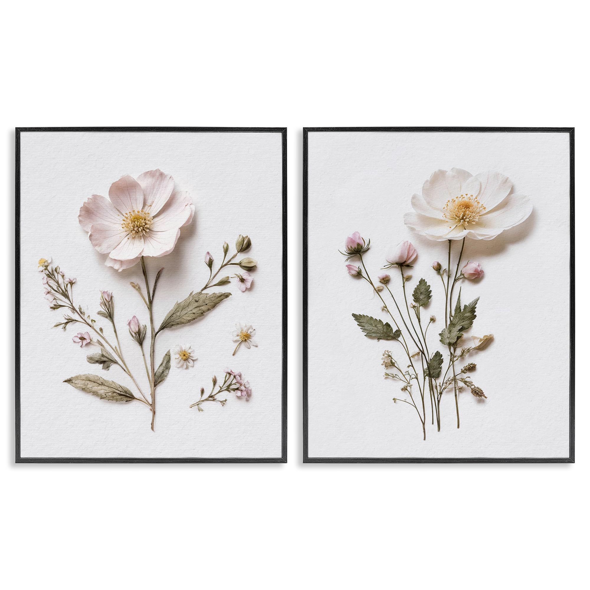 Giclées encadrées fleurs pressées blanches déco murale nature 35x27 - 8