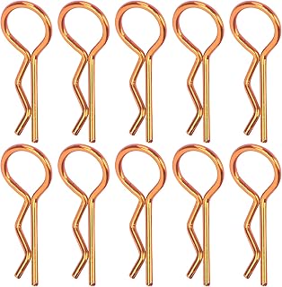 10Pcs RC Car Shell Clips Lightweight Metal RC Body Clips for 1/5 1/6 1/8 1/10 RC Car RC Car Shell Pins (Bronze Color ) Model Car Accessories