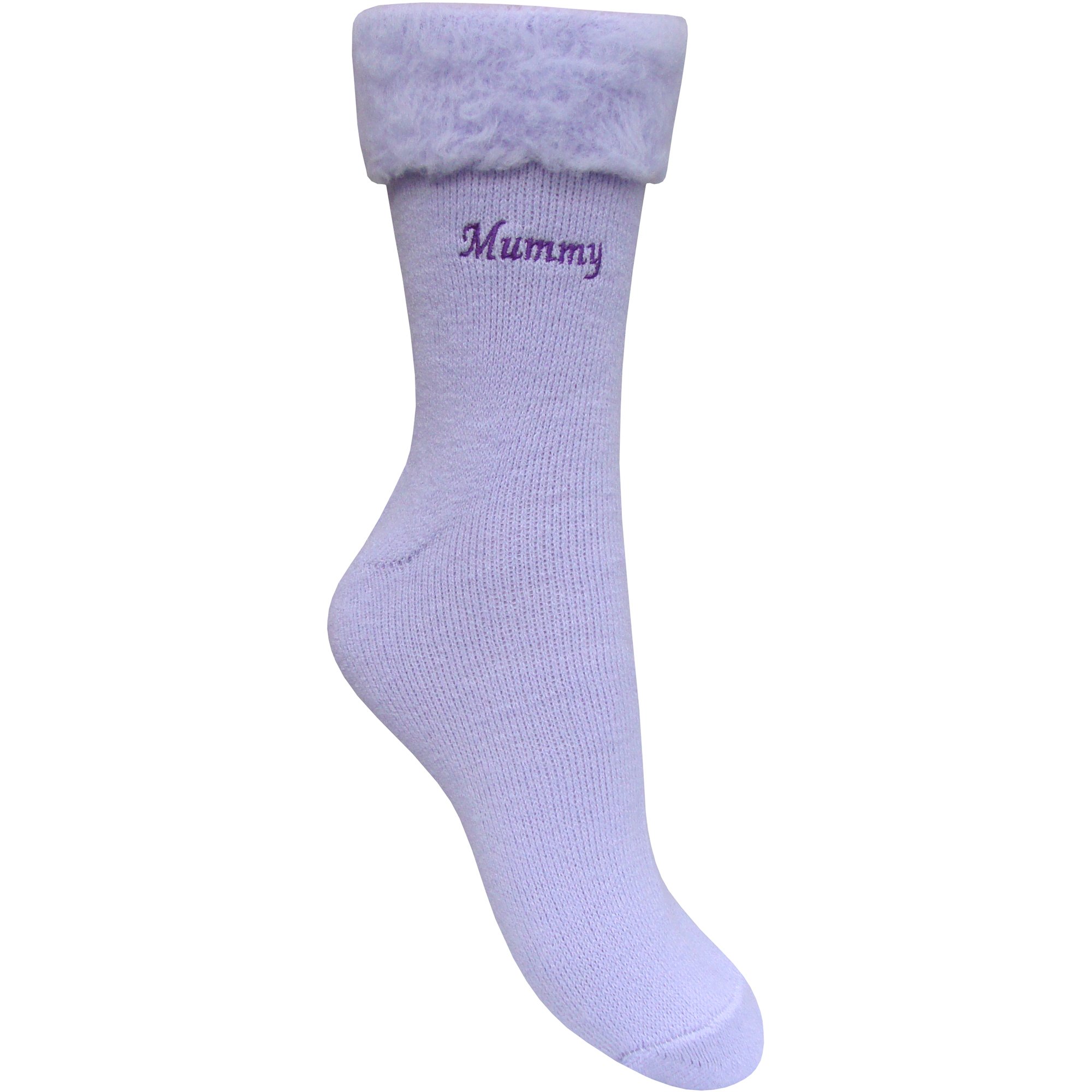 Teddyt's Women's Lilac Mummy Super Soft & Chunky Thermal Winter Bed Socks (Lilac)