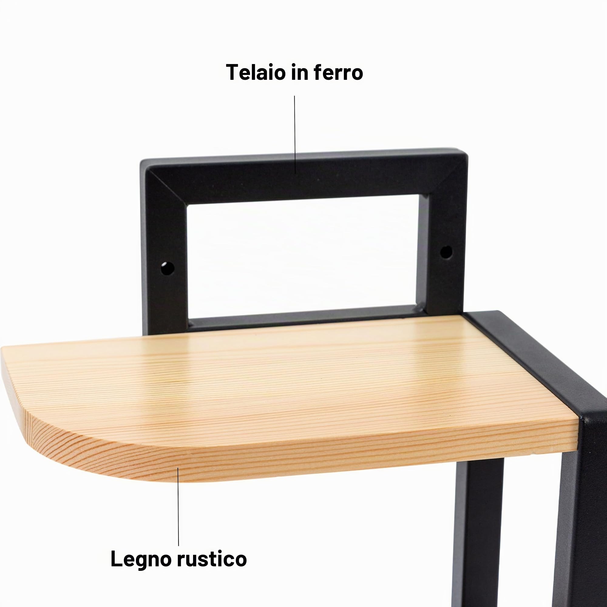 Set di 3 mensole angolari in legno rustico, marrone, per cameretta, libreria, bagno, soggiorno, cucina