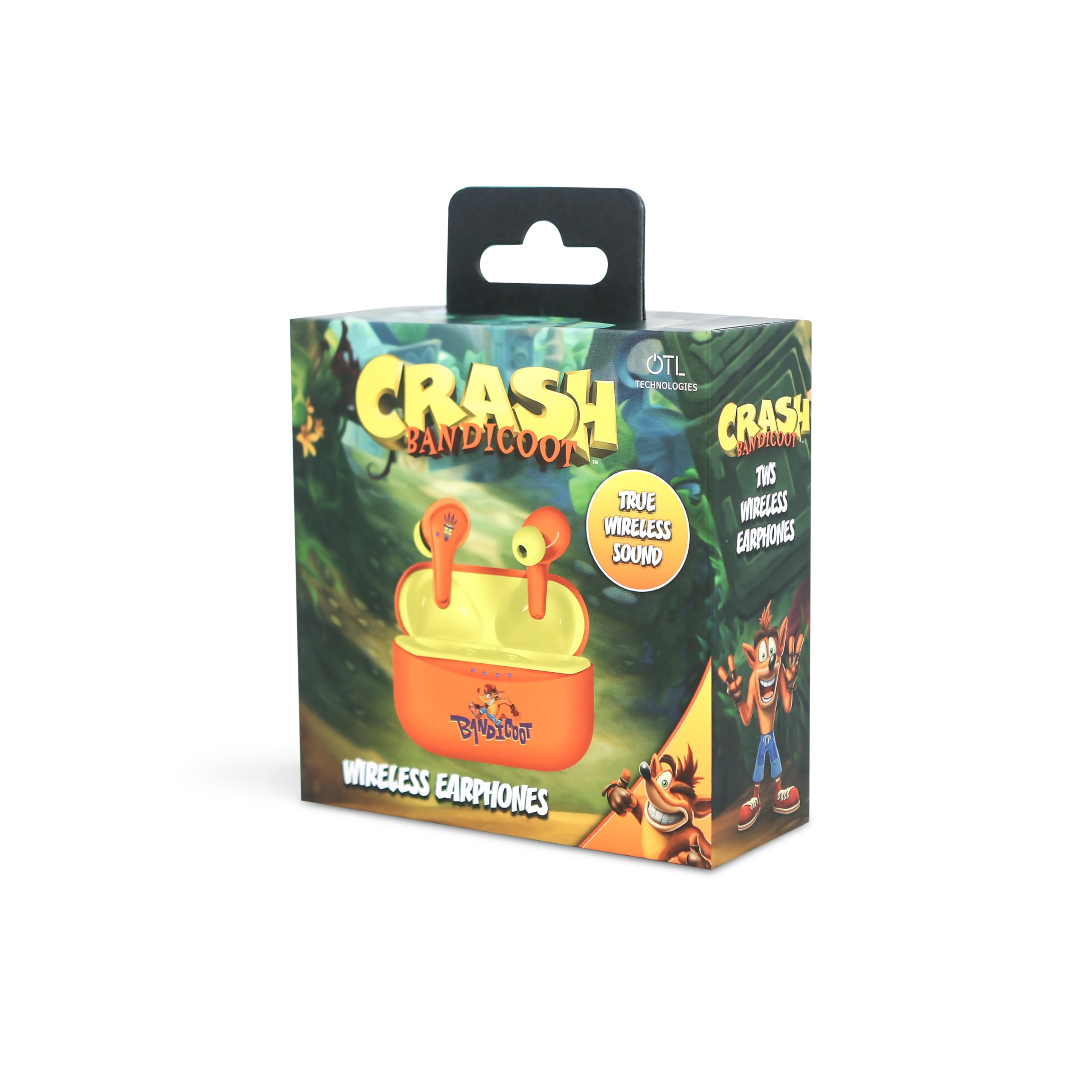 OTL Technologies Auriculares INALÁMBRICOS Crash Bandicoot con Estuche DE Carga Ear PODS Color Naranja
