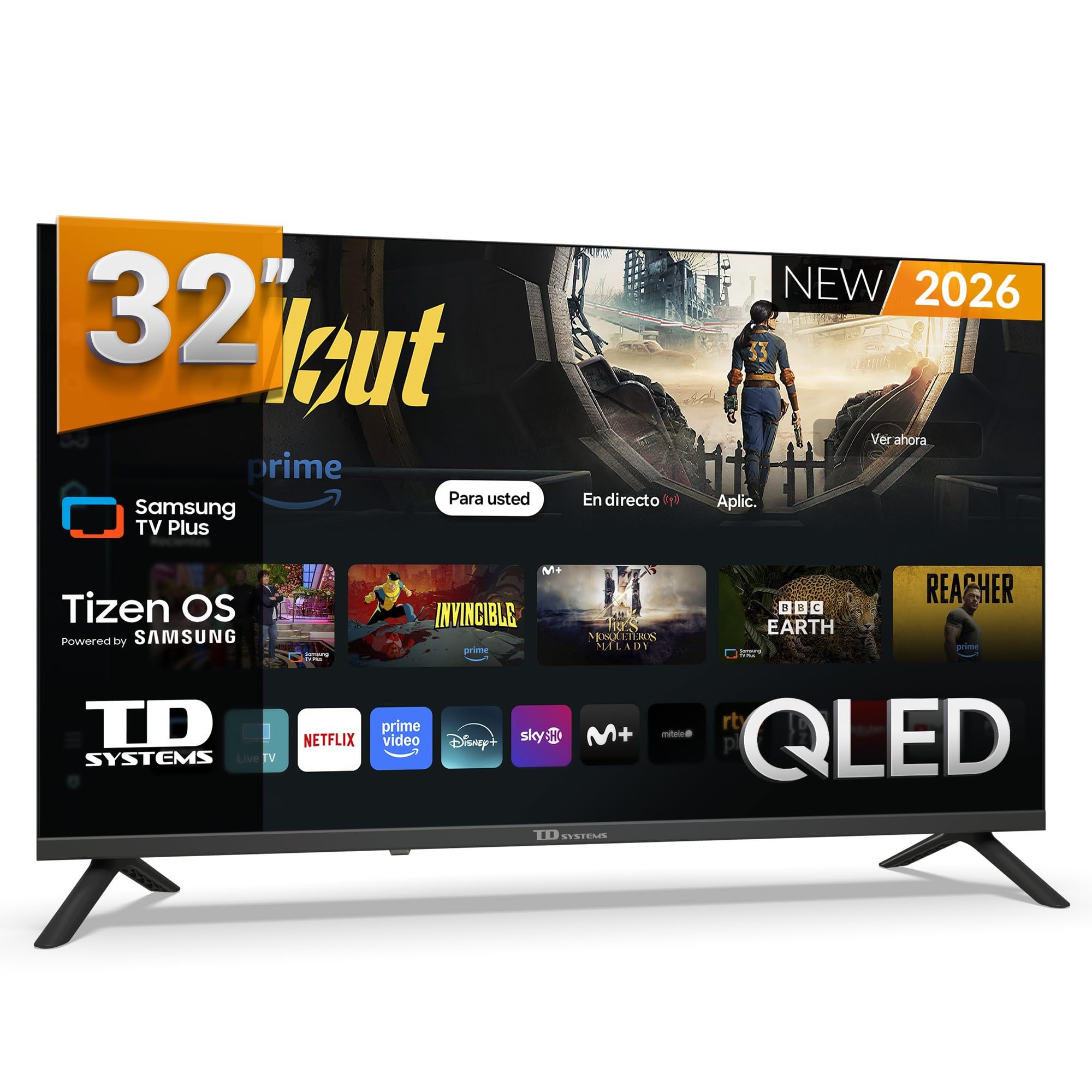 TD Systems - Smart TV 32 Pulgadas QLED Samsung TV Tizen OS 8.0. Triple Tuner (DV