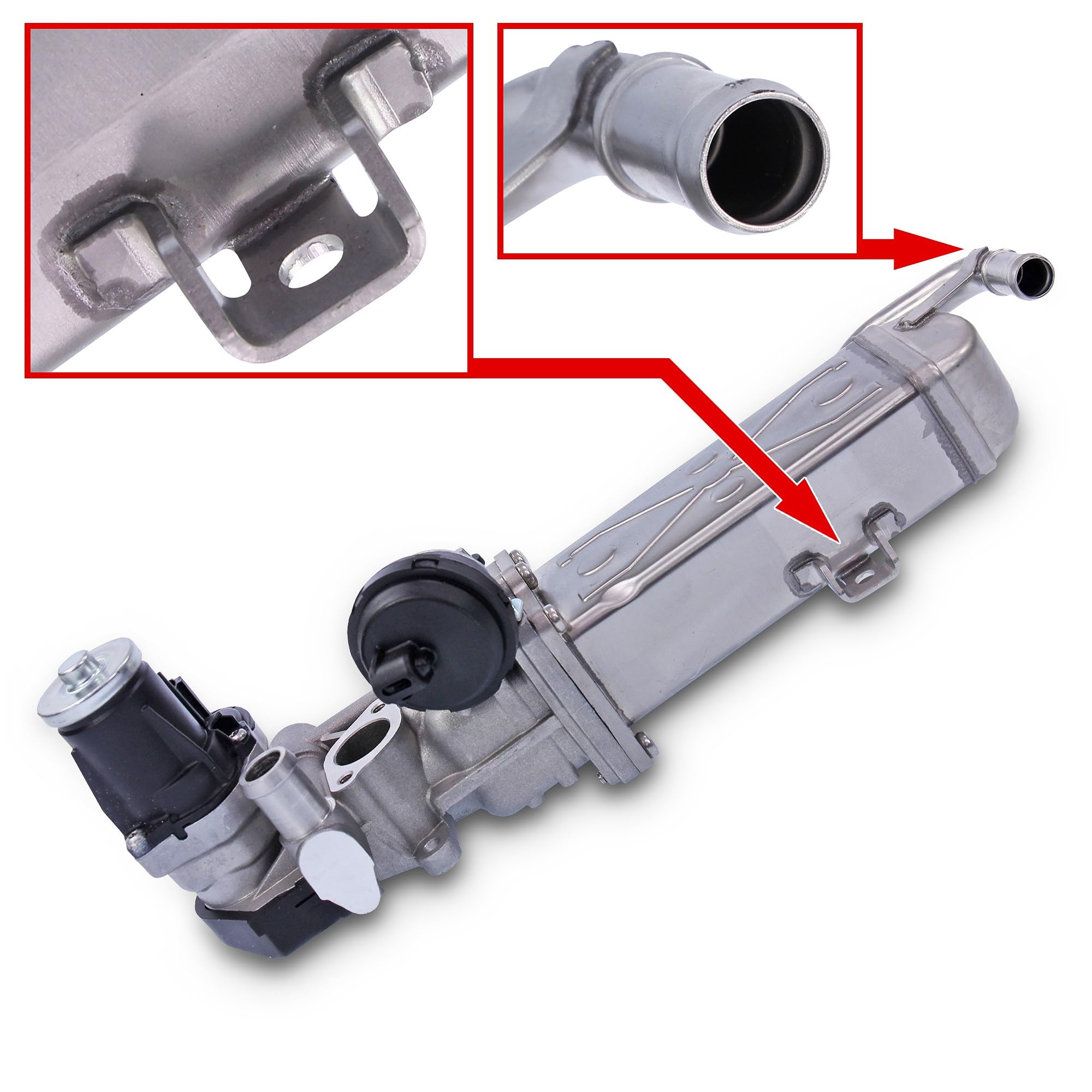 ATEC Germany 1x valvola EGR elettrica incl. guarnizione incl. raffreddatore EGR ricircolo dei gas di scarico