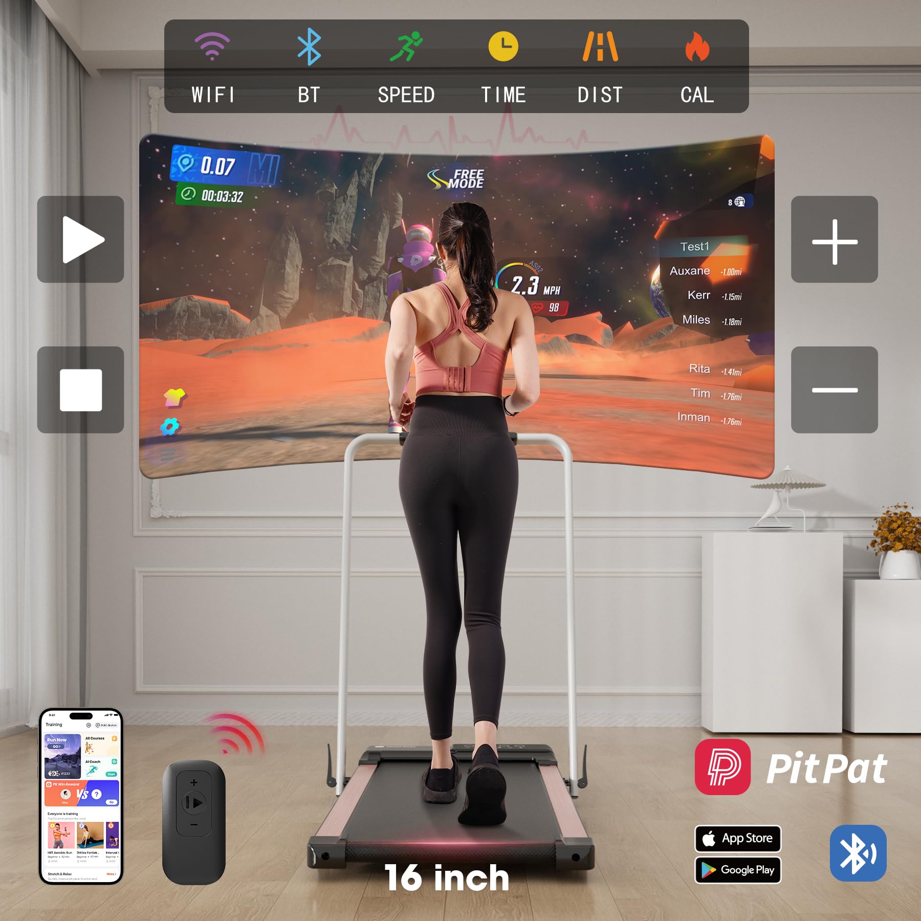 DeerRun Walking Pad Raceable, Ax 136kg 159kg Walking Treadill Suitable For High-tech Wearables