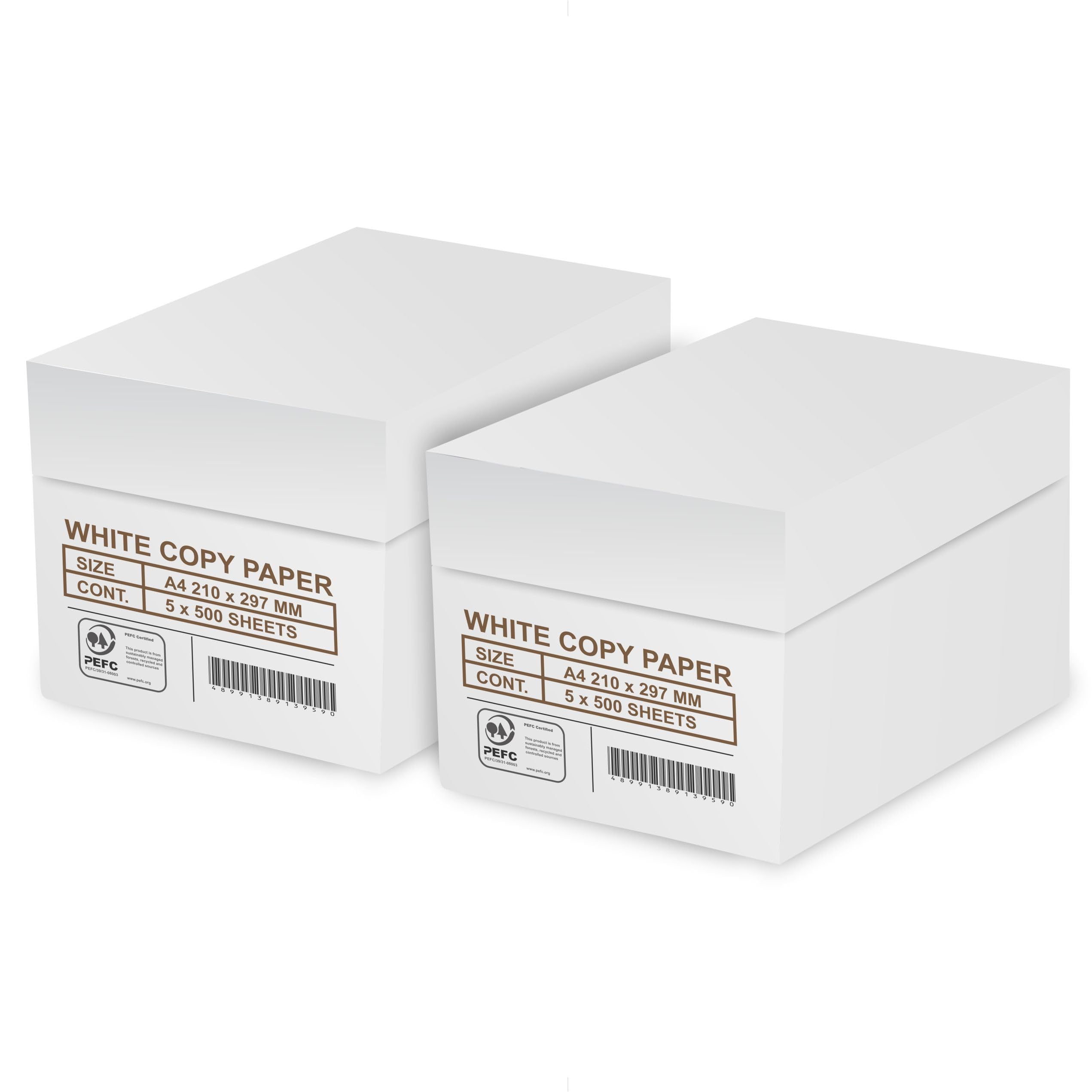Printer Paper A4 White - 80 GSM Multifunction Laser Inkjet Paper - Pack of 10 Reams (2 Box, 5000 Sheets) - A4 Paper 500 Sheets - Printing Paper A4-210x297mm - Essential Stationary Supply