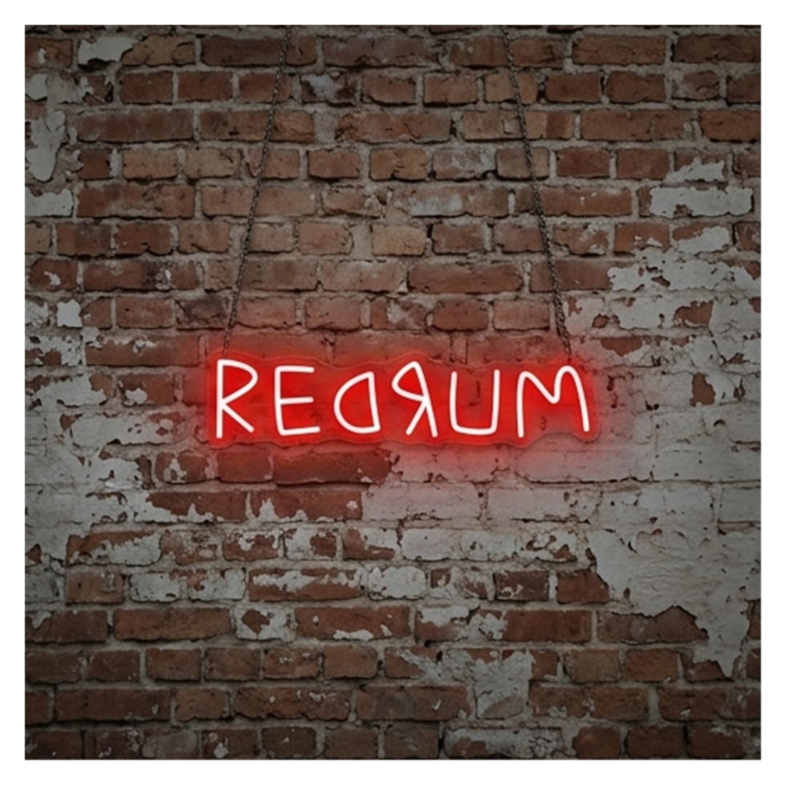 Leuchtreklame REDRUM Leuchtreklame, Horror-Grusel-Atmosphäre, Gruseliger Partyraum, Fenster, Veranda, Dekoration, Horrorfilm-Liebhaber(Rot,45x13cm)