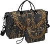 Large Travel Duffle Bag,Boho Golden Dreamcatcher Arrow Weekender Travel Bag for Women Men Luggage Bag with Trolley Sleeve,Airplane Travel Essentials for Flying