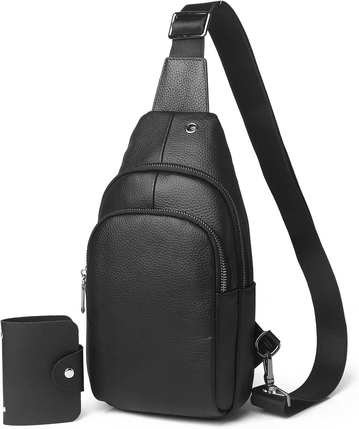 Sling Bag & Leather cross body bag for men & Crossbody Backpack, with Headphone Port& Adjustable Strap for Travel Daypack and Daily Use