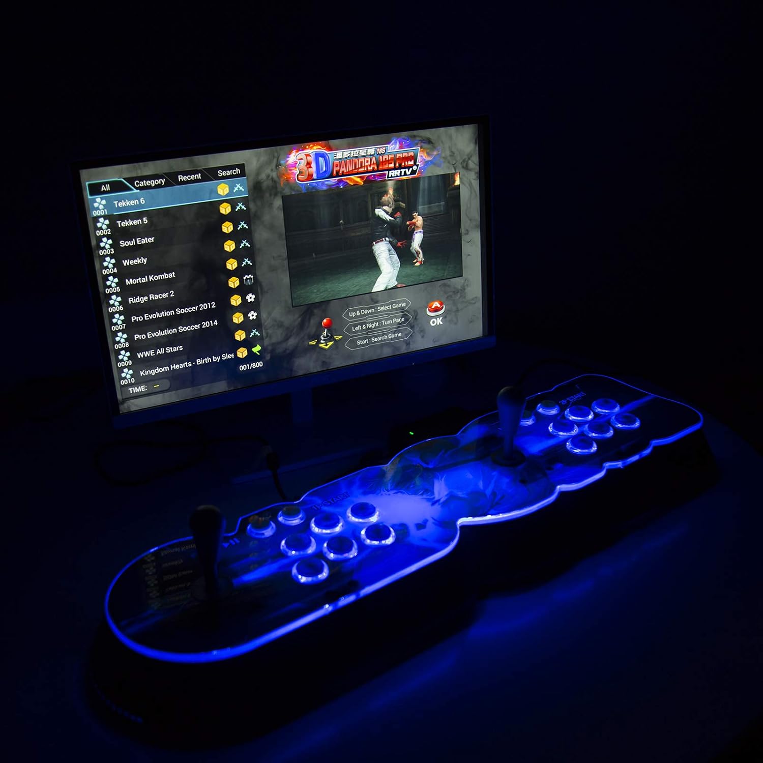 🛒 Flash Sale Petforu Upgraded 8000 Games Pandora Box 18S Arcade Multi-Player Game Console LED Light Up WiFi Version (Lightning Fists), 29.92 inches x 9.45 inches (76cmx24cm)