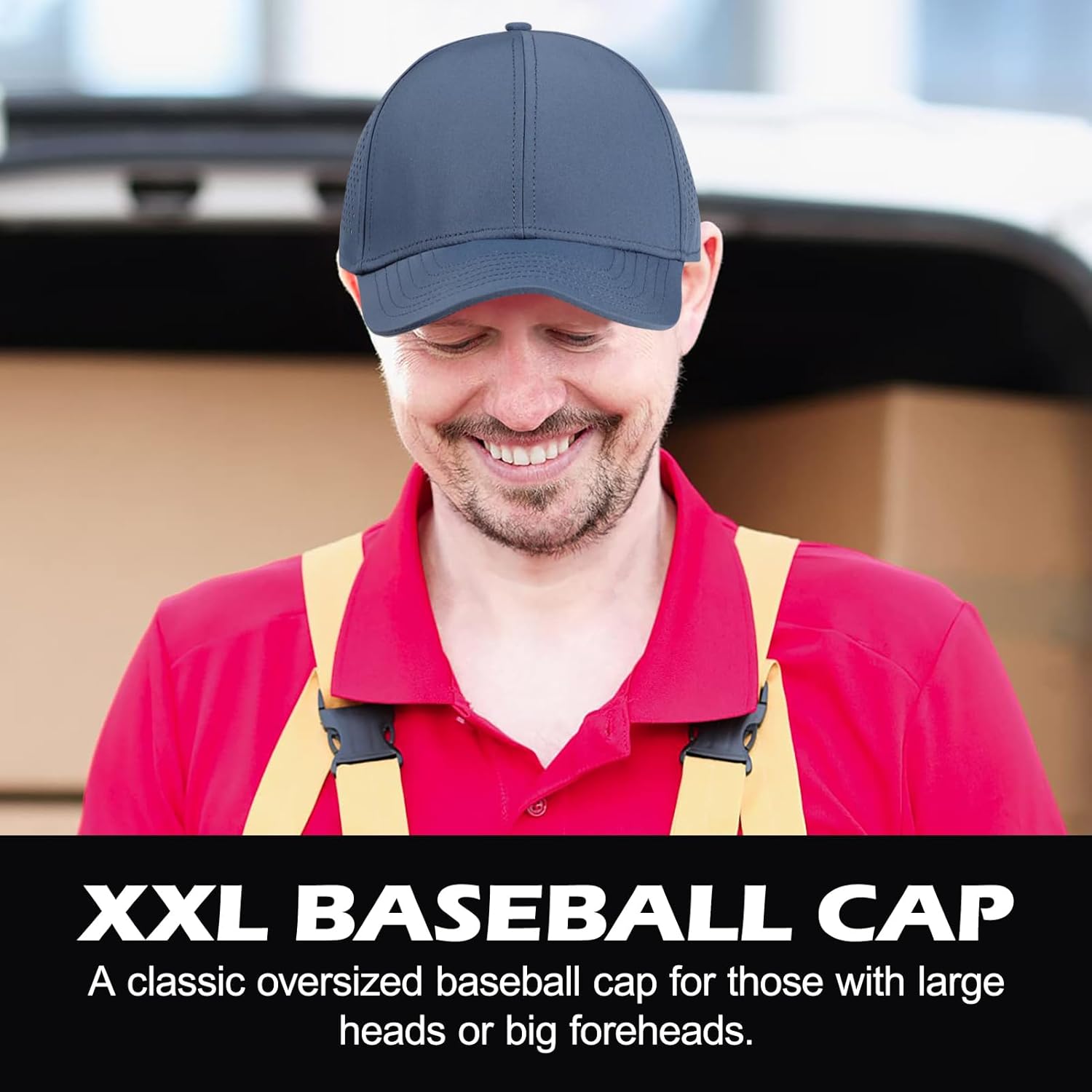 XXL Large Size Mens Quick Dry Baseball Cap Laser Cut Breathable Mesh Sport Cap Curved Brim Snapback Hat for Big Head - Image 4