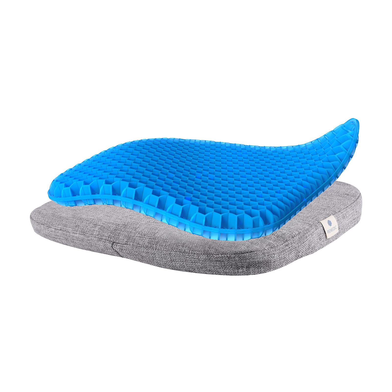 remedicRemedic Gel Seat Cushion - Cushion with Gel Insert and Machine Washable Incontinence Pad and Fabric Cover