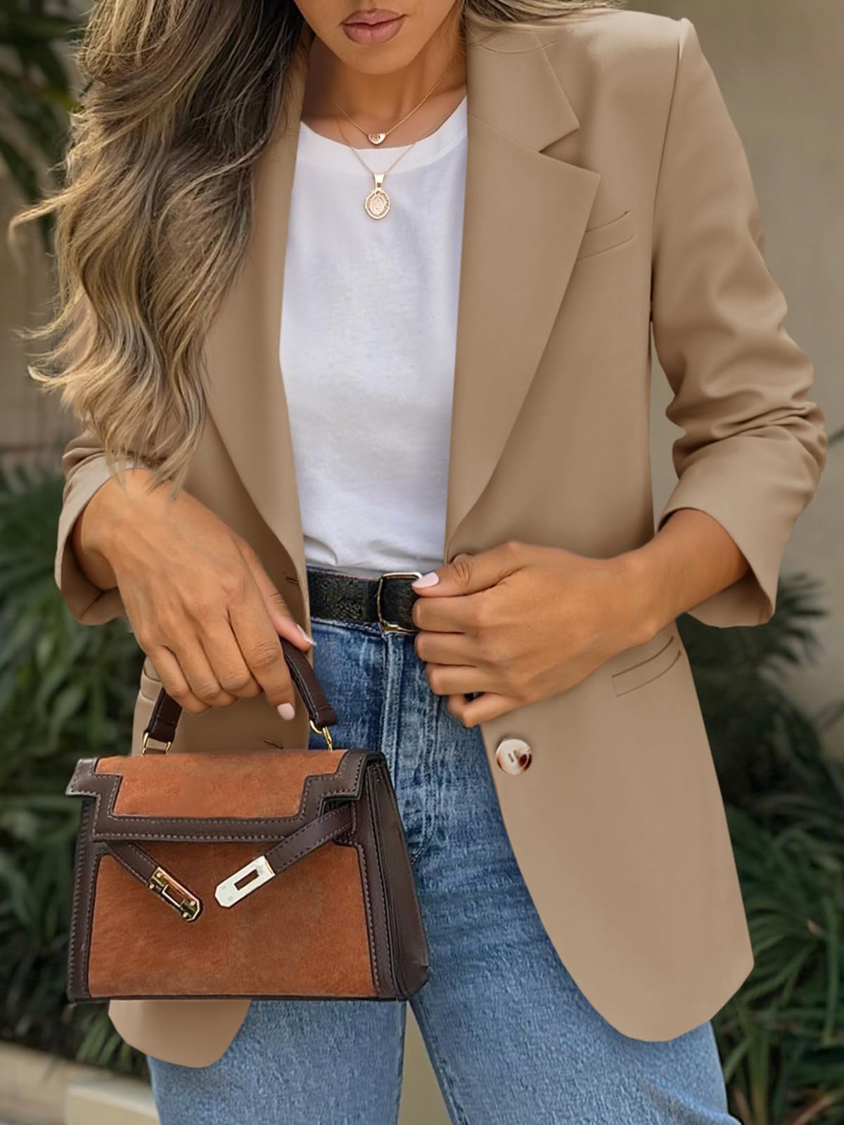 Cicy Bell Blazer da donna Business Casual a maniche lunghe con bottoni Giacche da lavoro con risvolto con colletto leggero