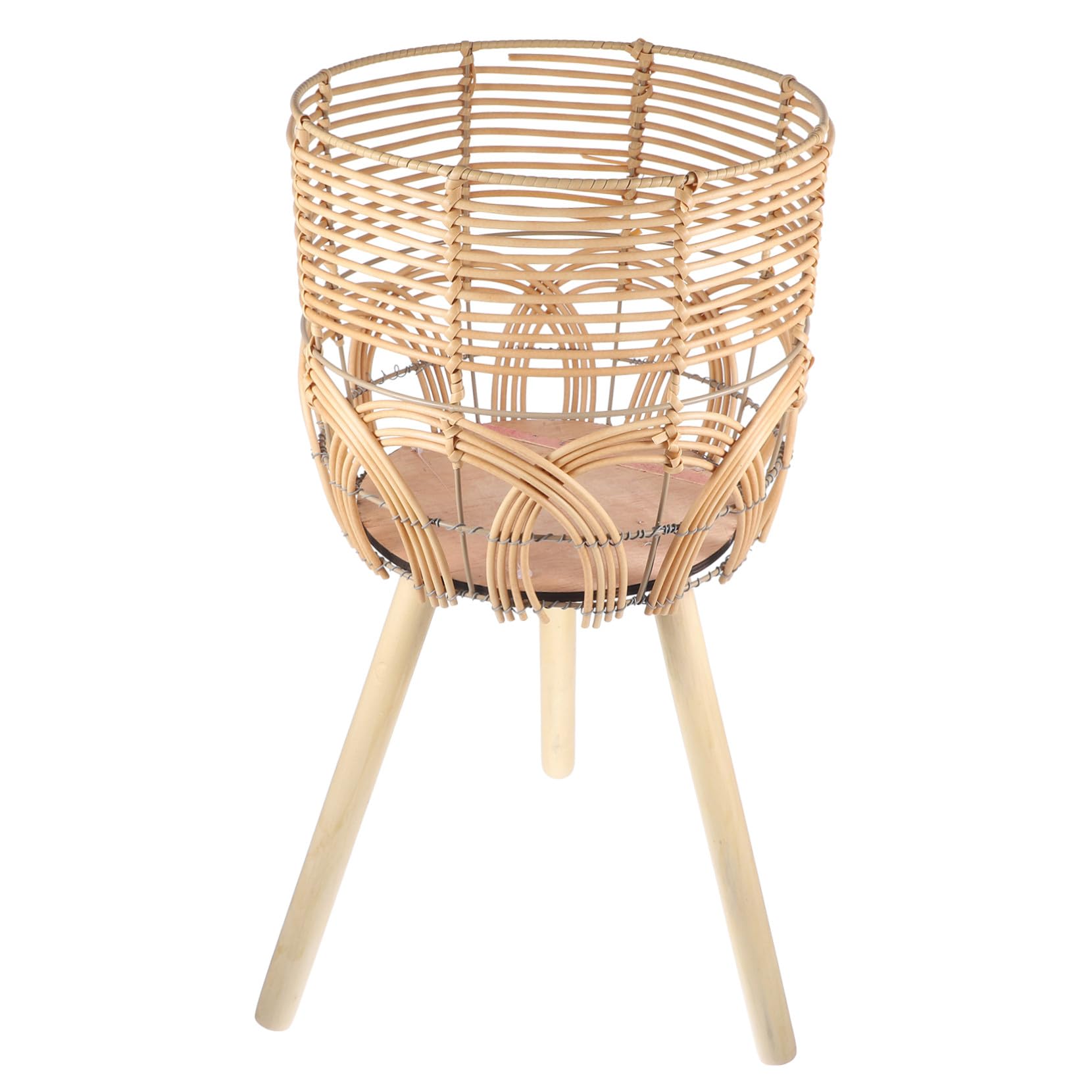 VILLCASE Pot de Fleurs en Bambou Tressé sur Pieds pour Intérieur Salon et Balcon, Grand Support Porte-Plantes D'intérieur, Étagère à Jardinière Stable et Naturelle, Panier à Plantes