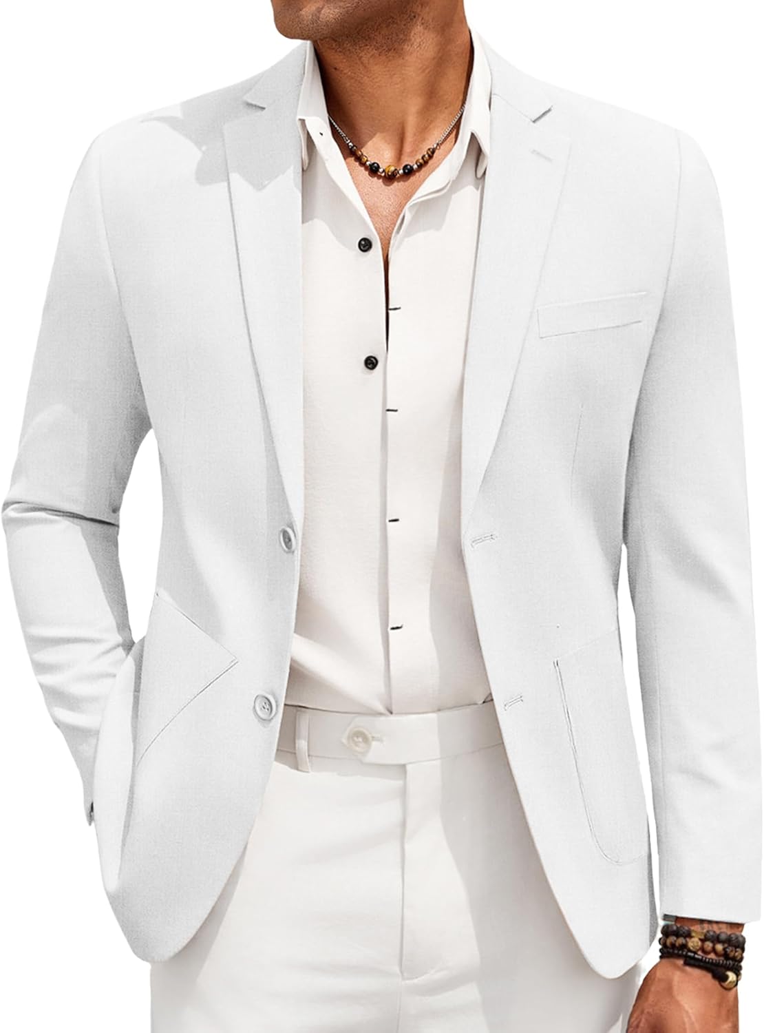COOFANDY Men's Casual Linen Blazer Jacket Lightweight Sport Coats Two Button Suit Jackets