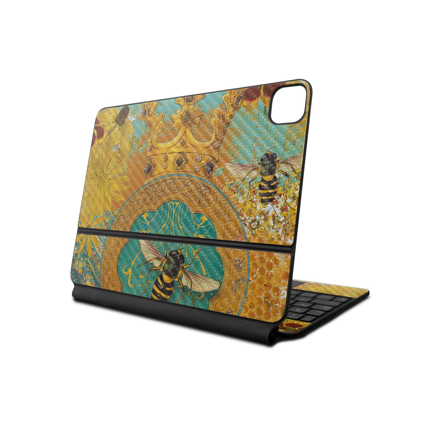 Carbon Fiber Skin Compatible with Apple Magic Keyboard for iPad Pro 13‑inch (M4) 2024 - Bee Queen - Premium 3M Vinyl Protective Wrap Decal Cover - Easy to Apply | Crafted in The USA by MightySkins