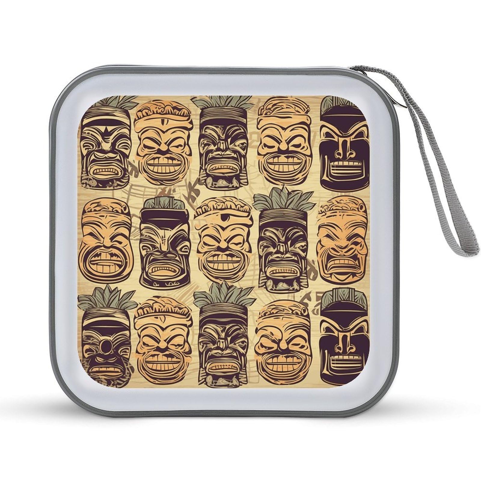 Carpeta de almacenamiento para CD y DVD portatil, estuche rigido Aloha Tiki con cremallera