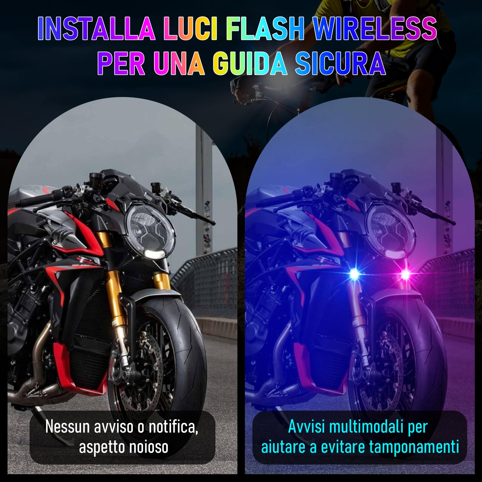 4 Pcs Luce Stroboscopica del Drone con Telecomando, 8 Colori Ricaricabile Luci di Segnalazione per il Volo Notturno per Auto Camion Moto Bici