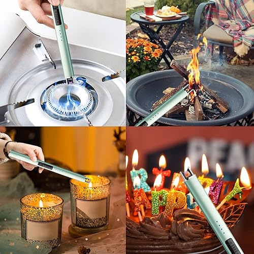 Miniatura 28 de ARECTECH Encendedor de velas eléctrico con cable tipo C, regalo de cumpleaños para hombres, mujeres, esposa, encendedores de arco de plasma Negro