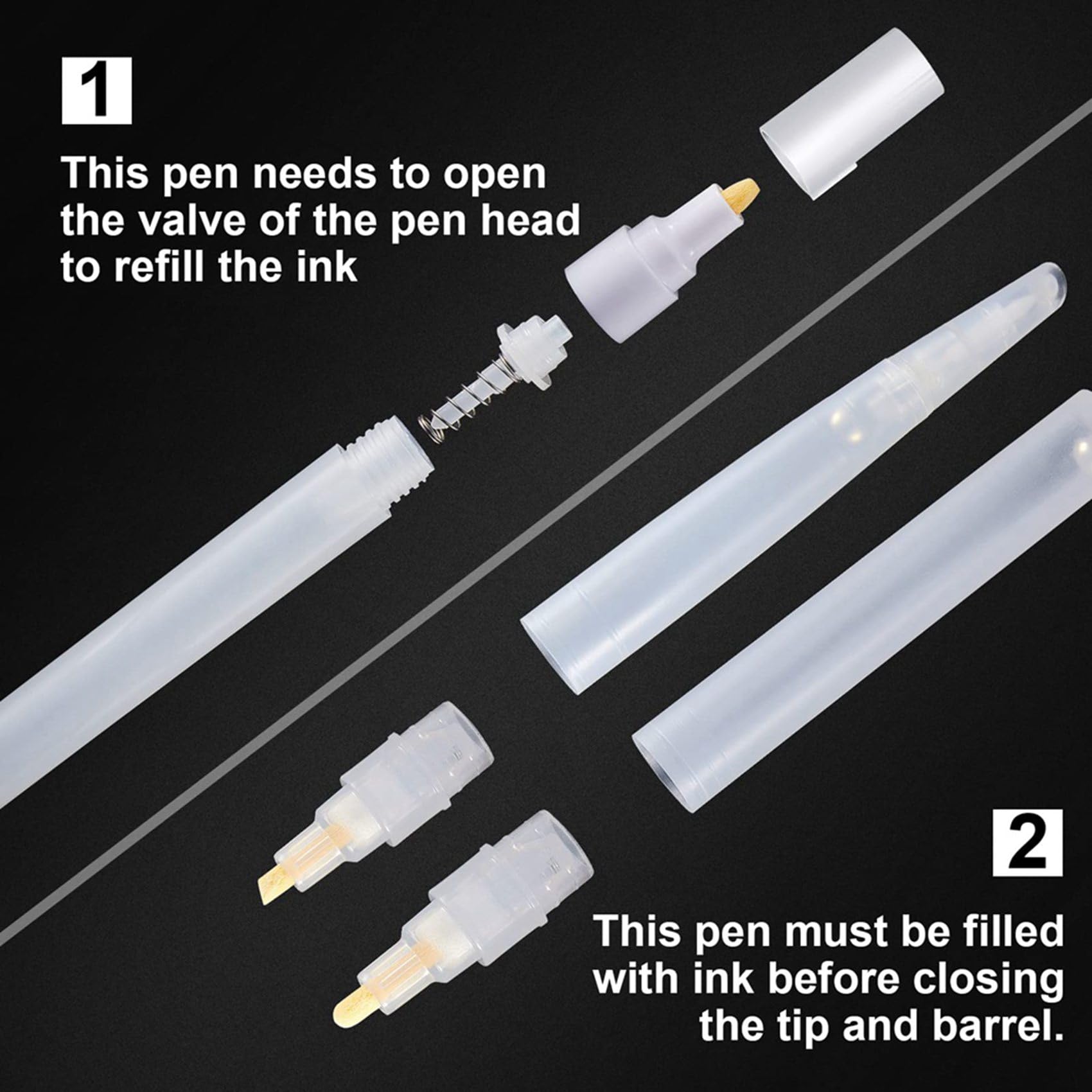20 Pièces Stylos de Peinture Rechargeables Marqueurs de Peinture de Tige de Stylo Vide Marqueur de Peinture Acrylique Vide Rechargeable pour Fournitures D'Art