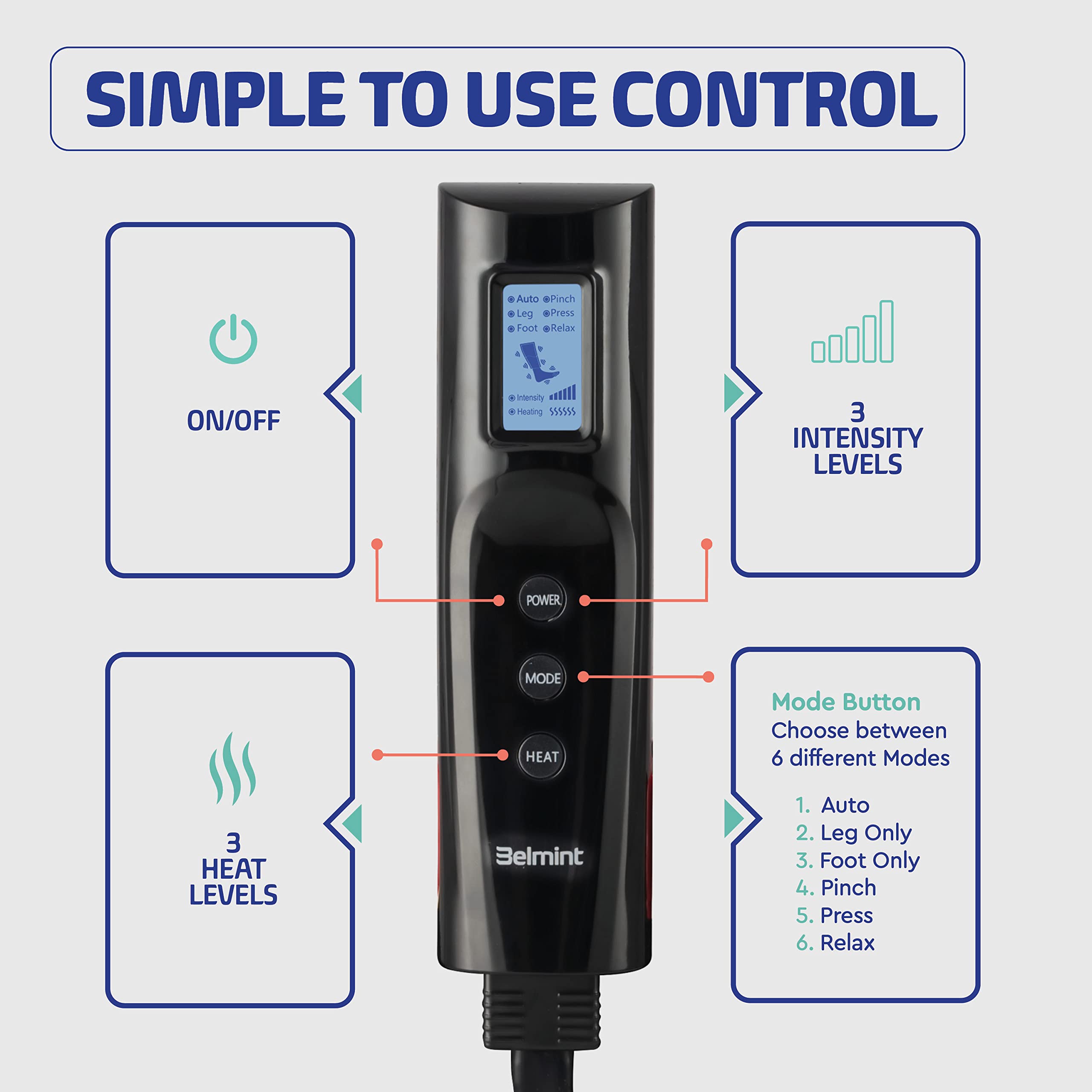 Foot and Leg Massager Pair Leg Compression Boots for Leg and Foot
