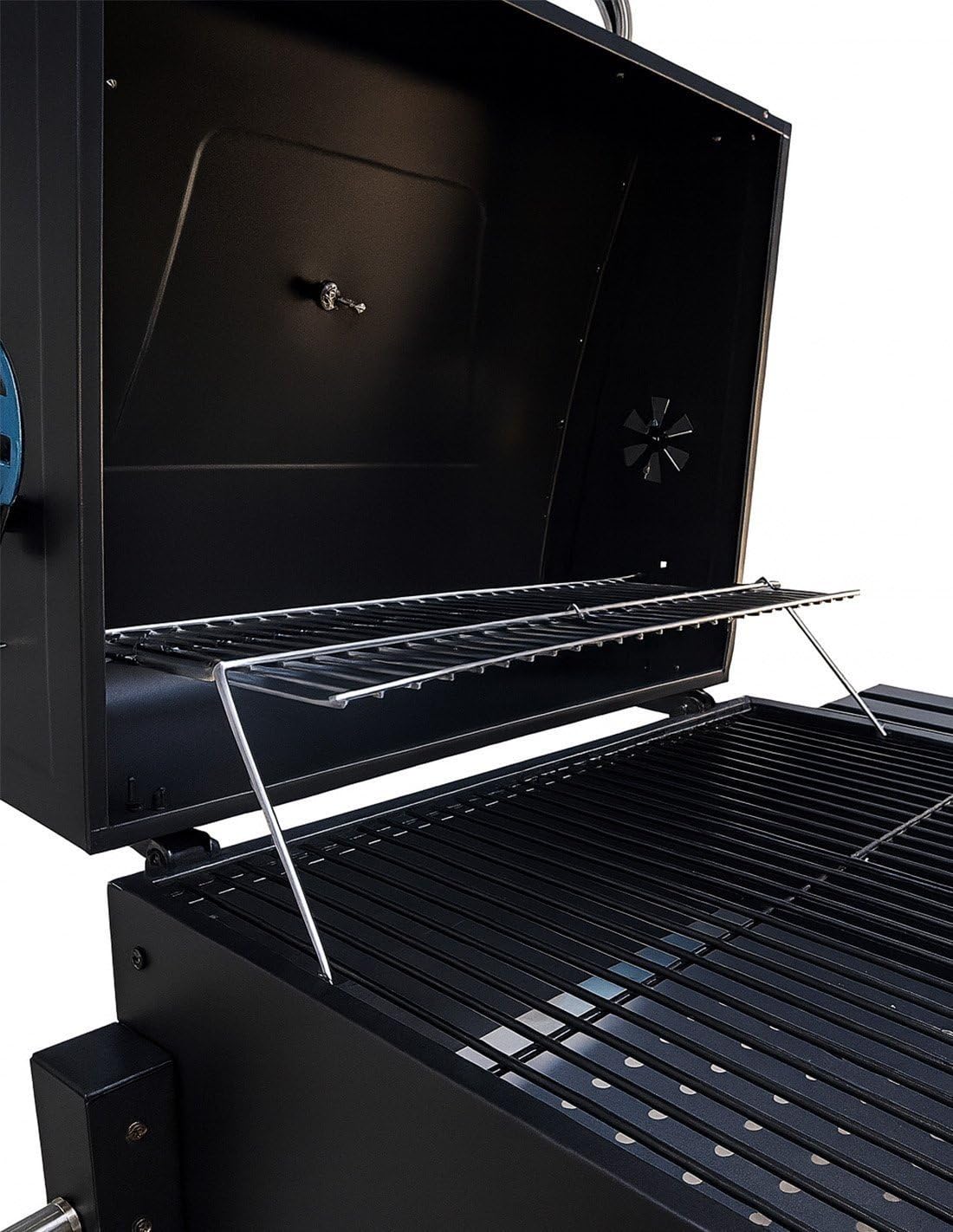 JARDIN202 - Barbacoa de Carbón Alabama Grande con Ruedas, Termómetro y Altura Ajustable | Parrilla Grill de Carbón con Carrito y Tapa | (Negro)