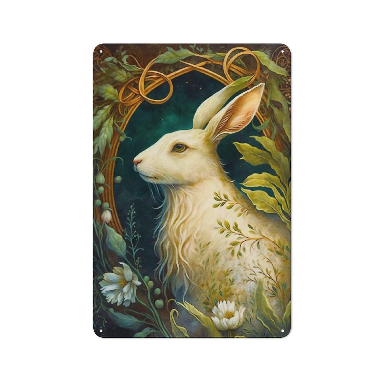 Junmoney The Rabbit Rustic Tin Sign 30X20cm Featuring For Bar Or Restaurant, A Housewarming Gift For Bar Decor Enthusiasts