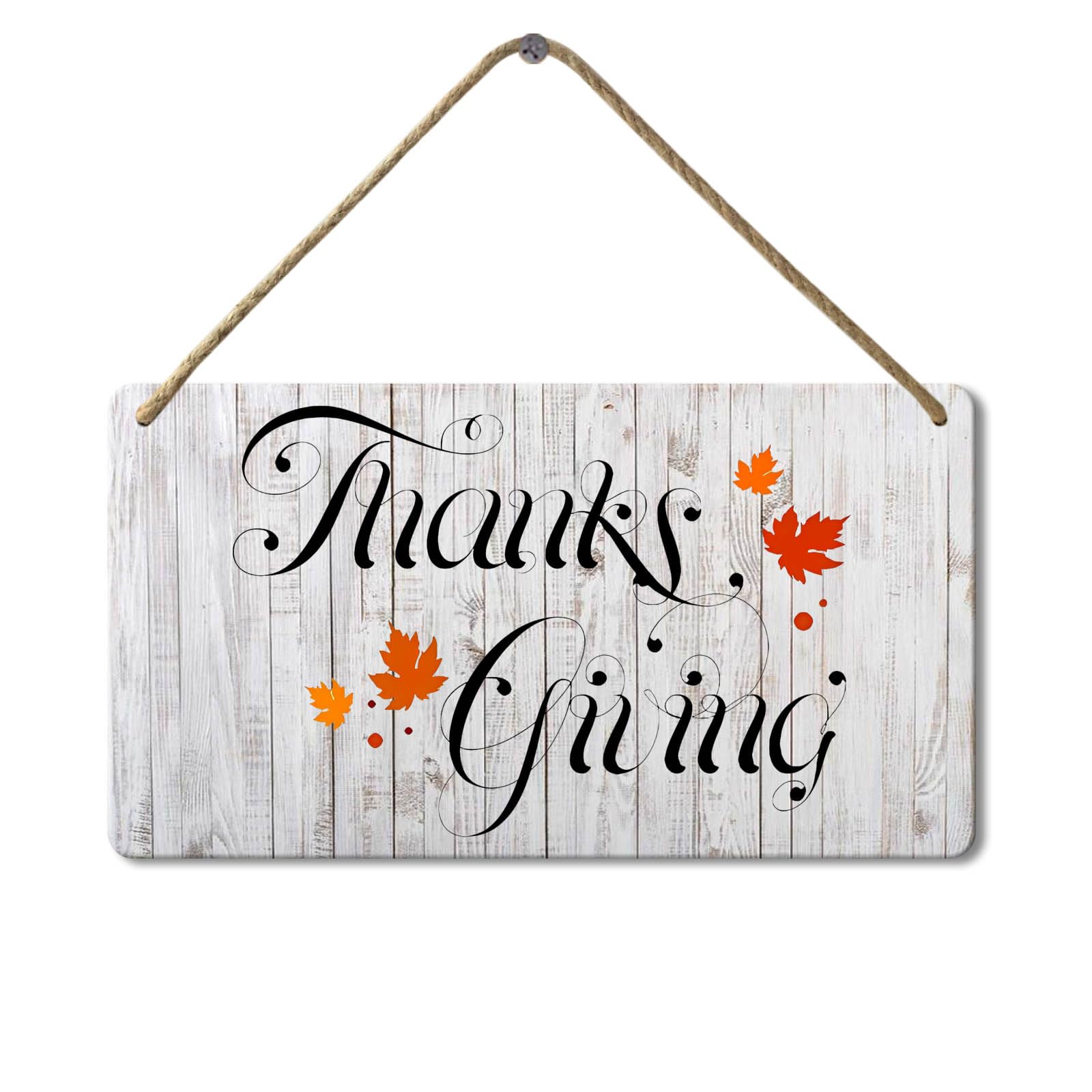 Wooden Sign Thanksgiving Sign, 8x12 Inch, Vintage Harvest Festive Decor Rustic Halloween Autumn Front Door Decoration