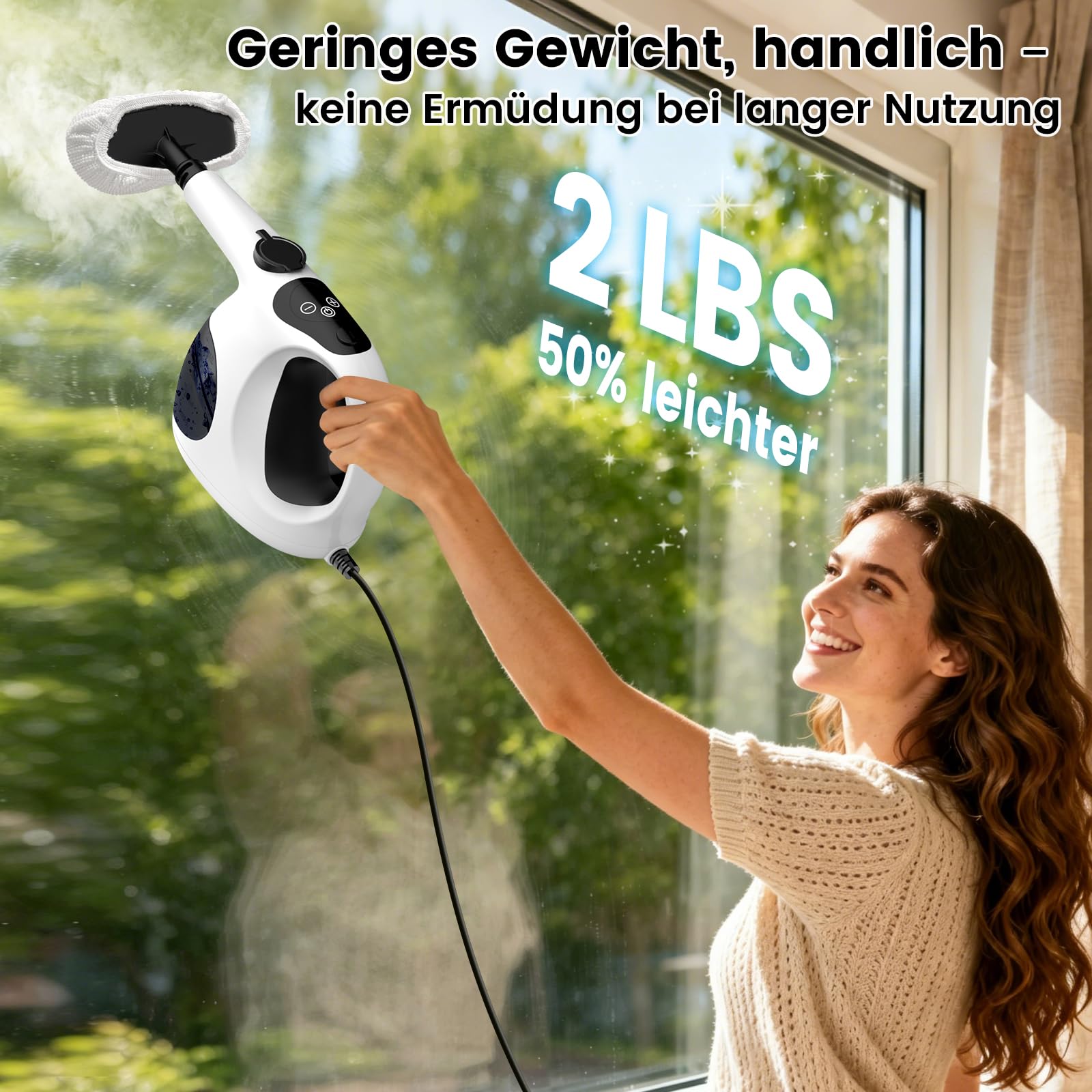 Granarbol 1200W Profi Dampfreiniger Handgerät, 400ML Leichtgewicht-15s Heizung Handdampfreiniger für alles mit 10 Zubehörteile, Steam Cleaner Entfetten für Bad, Küche, Boden, Fenster, Polster
